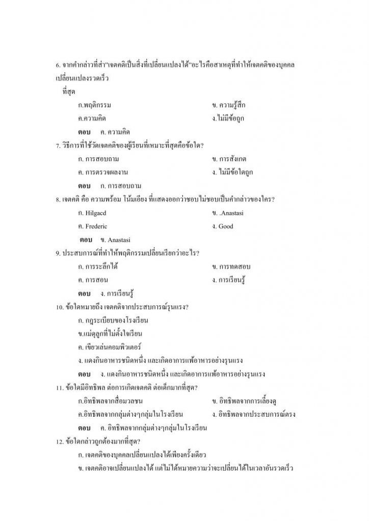 แนวข้อสอบวิชาชีพครู ทุกสังกัด พร้อมเฉลย จำนวน 100 ข้อ