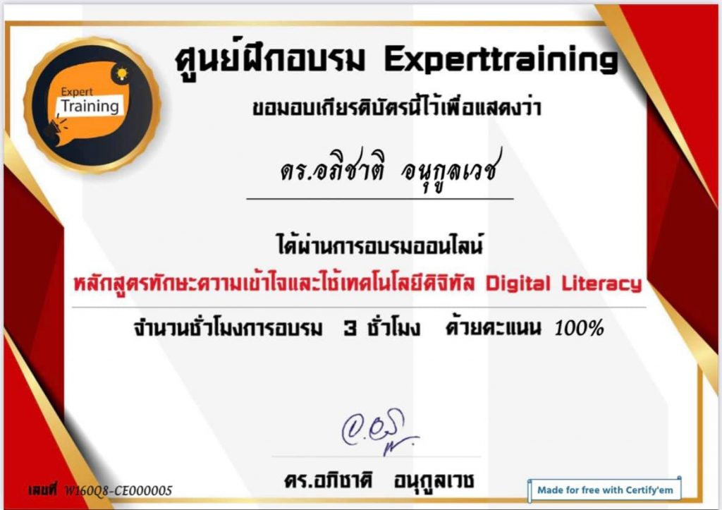 แบบทดสอบทักษะความเข้าใจและใช้เทคโนโลยีดิจิทัล Digital literacy