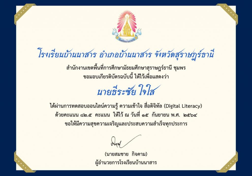 แบบทดสอบออนไลน์ ทดสอบความรู้ ความเข้าใจ ด้านดิจิทัล Digital Literacy