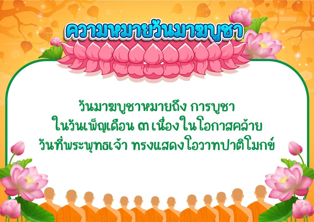 ขอเชิญร่วมกิจกรรมแบบทดสอบความรู้ออนไลน์ เรื่อง วันมาฆบูชา พร้อมรับเกียรติบัตรเมื่อได้คะแนนร้อยละ 70 ขึ้นไป