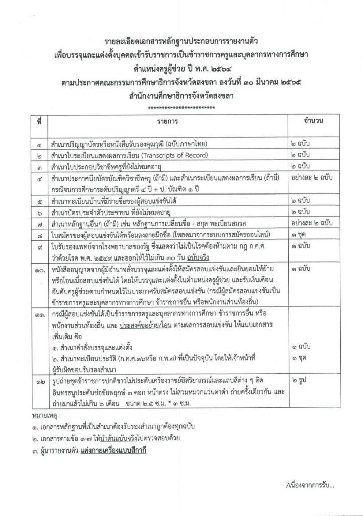 2022 05 089c707dd293587 02 กศจ.สงขลา เรียกบรรจุครูผู้ช่วยบัญชี 63 และ 64 รอบที่2 รวม 58 อัตรา