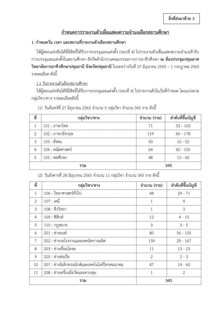 3 200665 01 สอศ.เรียกบรรจุครูผู้ช่วยรอบ4 จำนวน 1670 ราย