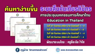 ระบบสืบค้นเกียรติบัตร การประชุมมหกรรมการศึกษาไทย