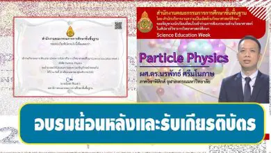 ฟังบรรยายย้อนหลัง และทำแบบทดสอบเพื่อรับเกียรติบัตร Science Education Week หัวข้อ Particle Physics วันที่ 22 เมษายน 2565