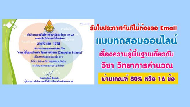 แบบทดสอบความรู้พื้นฐานเกี่ยวกับ วิทยาการคำนวณ (Computing Science)