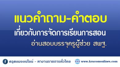 แนวคําถาม-คําตอบเกี่ยวกับการจัดการเรียนการสอน