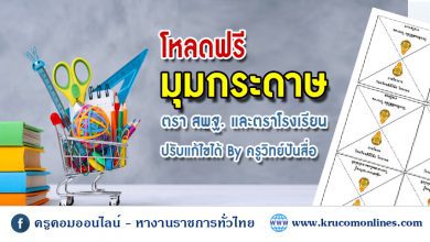 โฟลดฟรี มุมกระดาษสำหรับเย็บเอกสารโรงเรียน ไฟล์แก้ไขได้