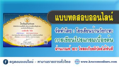 แบบทดสอบออนไลน์ การเขียนโปรแกรมเบื้องต้น-1