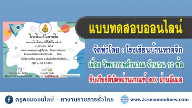 แบบทดสอบความรู้ เรื่อง วิทยาการคำนวณโรงเรียนบ้านหาดจิก สพป.ระนอง