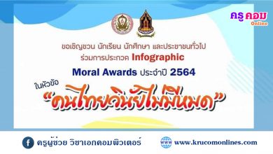 ขอเชิญชวน นักเรียน นักศึกษาและประชาชนทั่วไป ร่วมการประกวด Infographic Moral Awards ประจำปี 2564