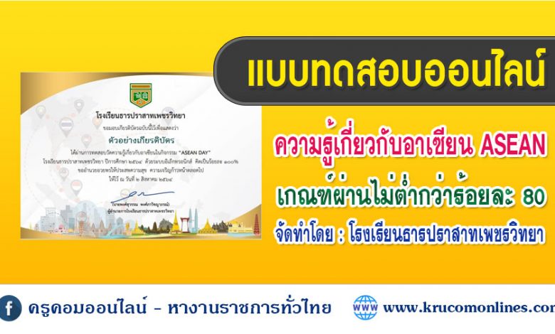 ตอบปัญหาอาเซียนออนไลน์ เนื่องในกิจกรรม ASEAN DAY