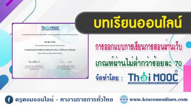 บทเรียนออนไลน์ การออกแบบการเรียนการสอนผ่านเว็บ