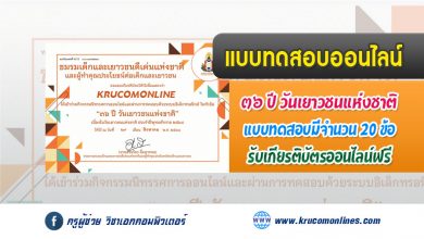 แบบทดสอบความรู้จากนิทรรศการ 36 ปี วันเยาวชนแห่งชาติ ประจำปี พ.ศ. 2564