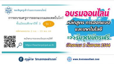 การอบรมครูการออกแบบและเทคโนโลยี ชั้นมัธยมศึกษาปีที่ 3 รุ่นที่ 1