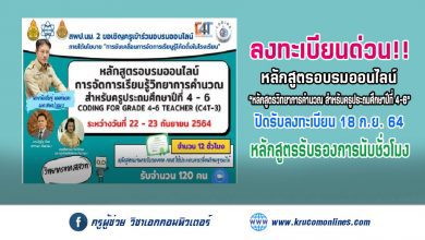 การอบรมหลักสูตรวิทยาการคำนวณ สำหรับครูประถมศึกษาปีที่ 4-6