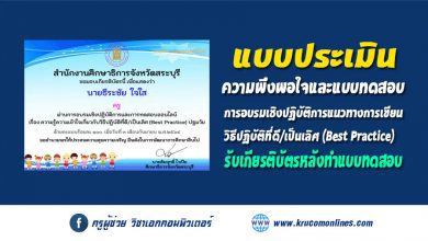 แบบทดสอบหลังการอบรมเชิงปฏิบัติการแนวทางการเขียนวิธีปฏิบัติที่ดี