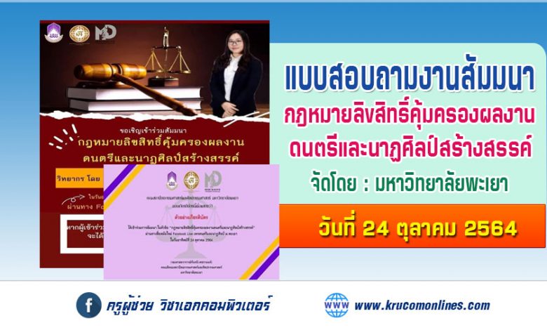 แบบสอบถามงานสัมมนา ในหัวข้อ"กฎหมายลิขสิทธิ์คุ้มครองผลงานดนตรีและนาฏศิลป์สร้างสรรค์"