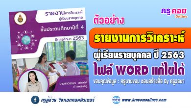 ตัวอย่างรายงานวิเคราะห์ผู้เรียนรายบุคคล-1