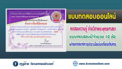 แบบทดสอบออนไลน์ โครงการอบรมยกระดับผลการทดสอบทางการศึกษาระดับชาติด้านวิชาพระพุทธศาสนา (B-NET)