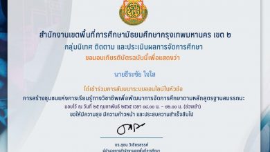 Certificate for นายธีระชัย ใจใส for แบบประเมินความพึงพอใจต่อโคร... 01 1 แบบประเมินความพึงพอใจต่อโครงการสัมนาเชิงวิชาการในหัวข้อ การสร้างชุมชนแห่งการเรียนรู้ทางวิชาชีพเพื่อพัฒนาการจัดการศึกษาตามหลักสูตรฐานสมรรถนะ