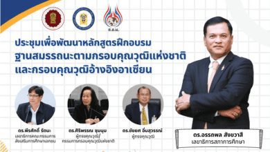 การประชุมเชิงปฏิบัติการเพื่อพัฒนาหลักสูตรฝึกอบรมฐานสมรรถนะตามกรอบคุณวุฒิแห่งชาติและกรอบคุณวุฒิอ้างอิงอาเซียน 2565