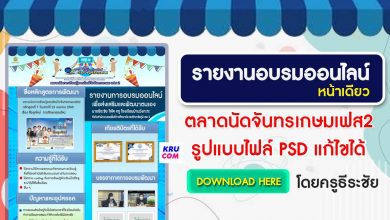 DOWNLOAD ไฟล์ดาวน์โหลด รายงานจันทรเกษมเฟส2 หน้าเดียว การอบรมออนไลน์ ตลาดนัดการเรียนรู้ออนไลน์วังจันทรเกษม เฟส 2 ไฟล์ PSD แก้ไขได้