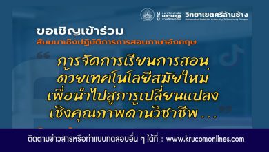 ขอเชิญเข้าร่วม กิจกรรมสัมมนาเชิงปฏิบัติการการสอนภาษาอังกฤษ วันที่ 25 มีนาคม 2565