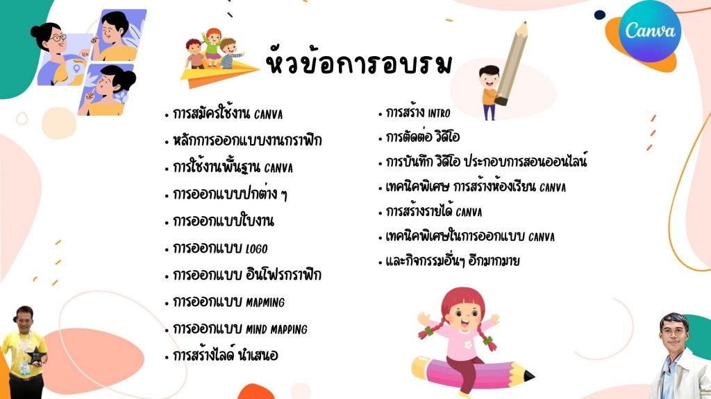 โครงการอบรมเชิงปฏิบัติการ การสร้างสื่อการสอนด้วยโปรแกรม Canva วันที่ 10  เมษายน 2565