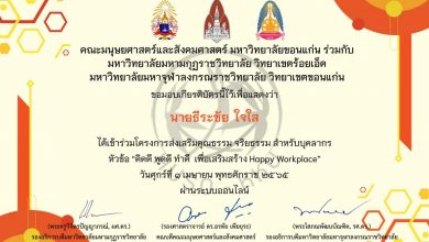 แบบประเมินความพึงพอใจโครงการส่งเสริมคุณธรรม จริยธรรม สำหรับบุคลากรหัวข้อ คิดดี พูดดี ทำดี เพื่อเสริมสร้าง Happy Workplace