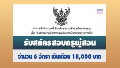 สพป ศรีสะเกษ เขต 3 รับสมัครพนักงานราชการจำนวน 9 อัตรา