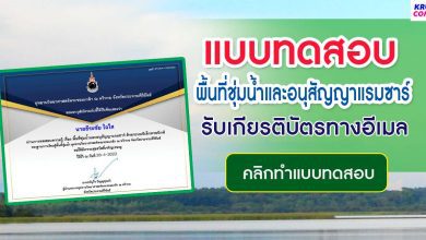 แบบทดสอบหลังเรียน ฐานการเรียนรู้พื้นที่ชุ่มน้ำ หน่วยการเรียนรู้ที่ 1 เรื่อง พื้นที่ชุ่มน้ำและอนุสัญญาแรมซาร์