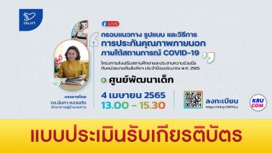 แบบประเมินความพึงพอใจ เพื่อรับเกียรติบัตร โครงการส่งเสริมสถานศึกษา ประจำปีงบประมาณ 2565 ศูนย์พัฒนาเด็ก ครั้งที่ 2 วันที่ 4 เมษายน 2565 โดย สมศ