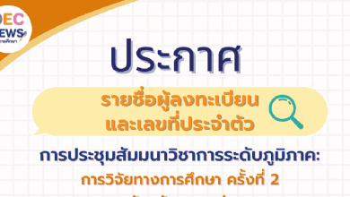 ตรวจสอบรายชื่อ สัมมนาวิชาการระดับภูมิภาค การวิจัยทางการศึกษาครั้งที่2 วันพุธที่ 1 มิถุนายน 2565