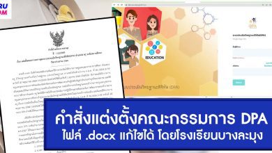 คำสั่งแต่งตั้งคณะกรรมการ DPA ดูแลระบบประเมินวิทยฐานะดิจิทัล ตำแหน่ง ครู ระดับสถานศึกษา ปีงบประมาณ 2566