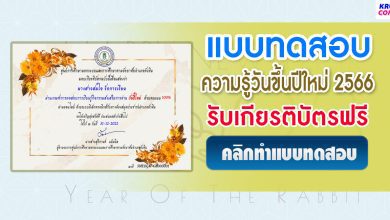 แบบทดสอบความรู้วันปีใหม่ 2566 ผ่านเกณฑ์ 60% ขึ้นไปรับเกียรติบัตรฟรีทางอีเมล โดยห้องสมุดประชาชนอำเภอหัวหิน จังหวัดประจวบคีรีขันธ์ ประจำปี 2566