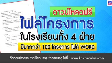 ไฟล์งานโครงการต่าง ๆ ในโรงเรียน ไฟล์ docxแก้ไขได้ มีมากกว่า 100 โครงการ