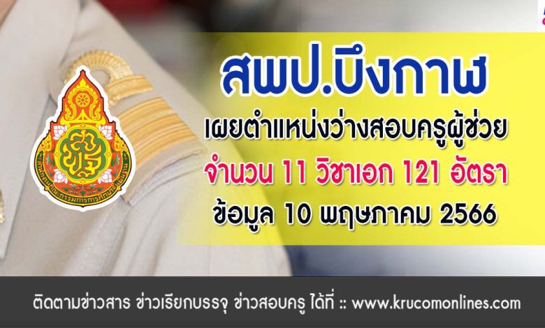 สพป.บึงกาฬ เผยวิชาเอกสอบบรรจุครูผู้ช่วย 1/2566 จำนวน 121 อัตรา