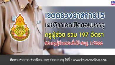 เขตตรวจราชการ15 เผยวิชาเอกเปิดสอบบรรจุครูผู้ช่วย 1/2566 สพฐ. รอบทั่วไป ขอบคุณข้อมูล เพจสำนักงานศึกษาธิการจังหวัดแม่ฮ่องสอน