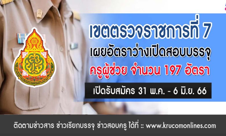 เขตตรวจราชการ7 ภาคใต้ เผยวิชาเอกเปิดสอบบรรจุครูผู้ช่วย 1/2566 สพฐ. รอบทั่วไป