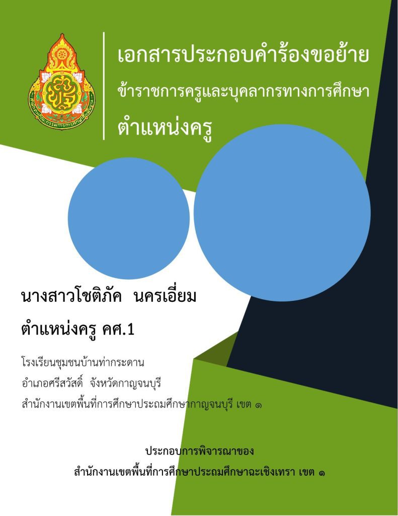 เล่มตามตัวชี้วัด 01 ตัวอย่างเอกสารประกอบคำร้องขอย้าย ปฏิทินการย้ายข้าราชการครู ประจำปี 2567 โดยเพจ Mom Plawan Class