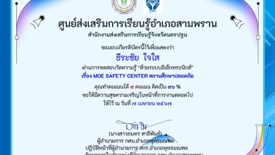 079ธีระชัย ใจใส.PDF 01 แบบทดสอบ MOE SAFETY CENTER สถานศึกษาปลอดภัย โดย สกร.อำเภอสามพราน