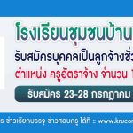 โรงเรียนชุมชนบ้านปะโค รับสมัครครูอัตราจ้าง วิชาเอกปฐมวัย 1 อัตรา