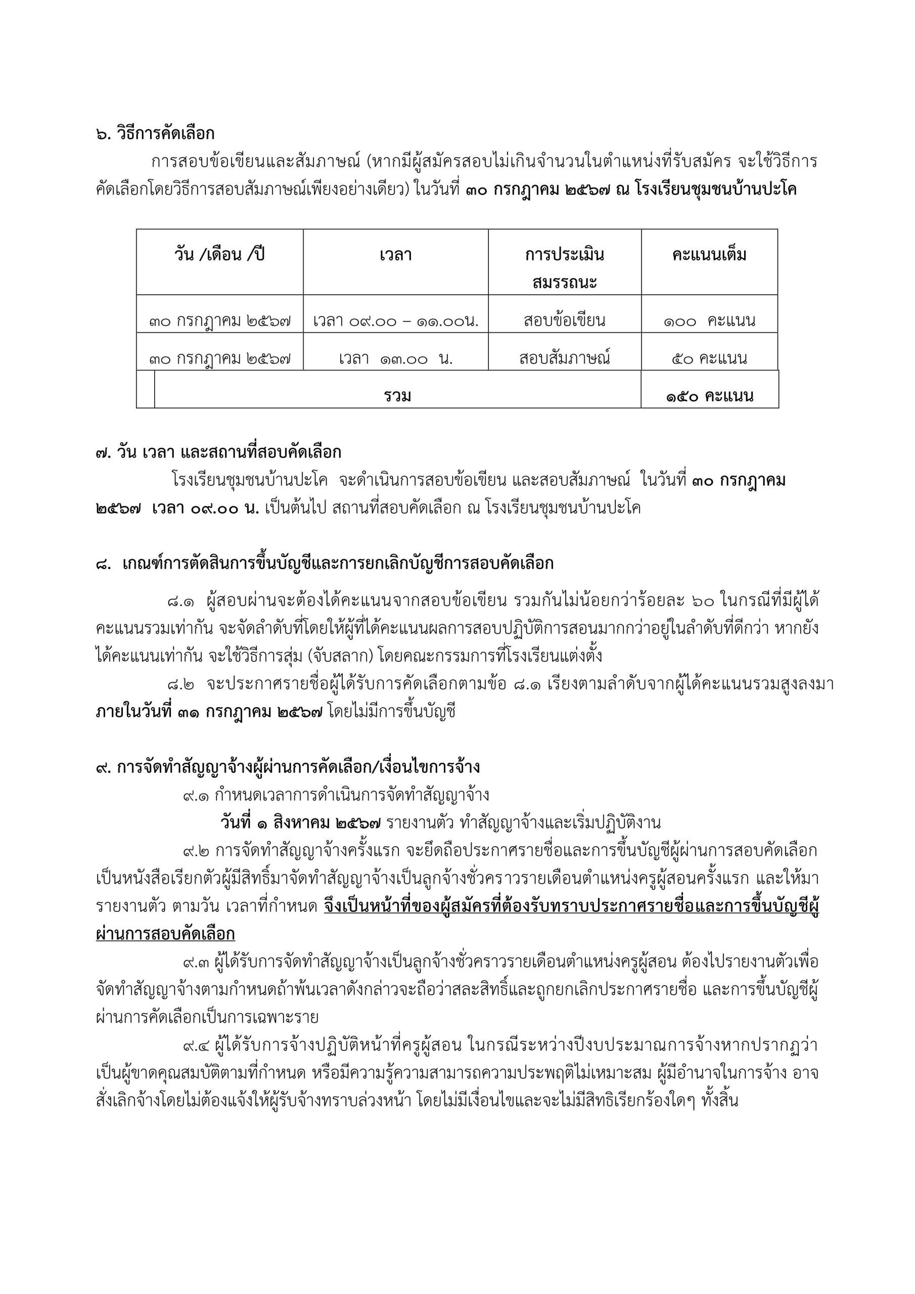 ประกาศรับสมัคร 1 03 scaled โรงเรียนชุมชนบ้านปะโค รับสมัครครูอัตราจ้าง วิชาเอกปฐมวัย 1 อัตรา