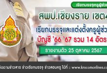 สพป.เชียงรายเขต4 เรียกบรรจุครูผู้ช่วย 14 อัตรา